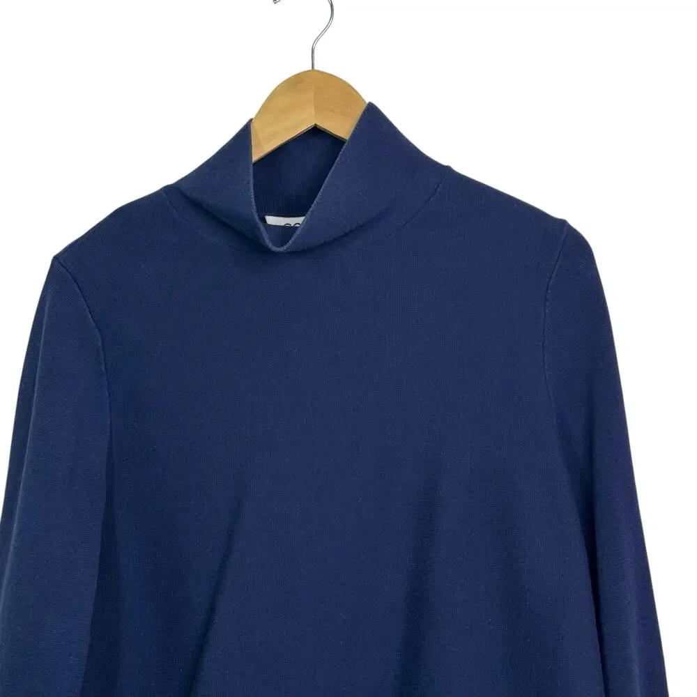 COS Size Small Navy Blue Cotton Mock Neck Pullover Sweater